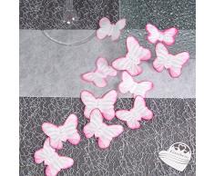100x Rosenblüten Schmetterling 4cm EinsSein® weiß-rosa Dekoration Blüten Blumen Hochzeit Streudeko Konfetti