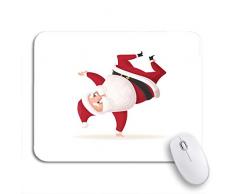 Gaming Mouse Pad Roter Tanz Weihnachtsmann Tanzen Weihnachtsfigur in Cartoon rutschfeste Gummi Backing Computer Mousepad für Notebooks Maus Matten