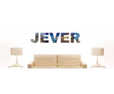 Wandtattoo farbige Wandschrift Städtename Jever mit Sehenswürdigkeiten 80 x 16 cm Länge