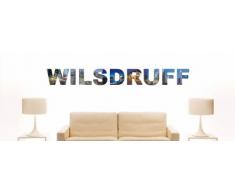 INDIGOS UG - WANDTATTOO / Wandsticker / Wandaufkleber / Aufkleber farbige Wandschrift Städtename Wilsdruff mit Sehenswürdigkeiten 96 x 11 cm Länge