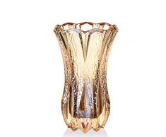 Lxyy YF Kristallglasboden Rich Bambusvase Europäischen Stil Einfache Moderne Blume Dekoration Handwerk Ornamente Gold
