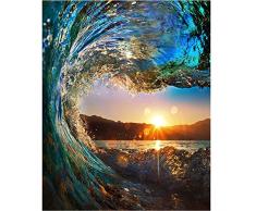 golden maple DIY Malen Nach Zahlen-Vorgedruckt Leinwand-Ölgemälde Geschenk für Erwachsene Kinder Kits Home Haus Dekor - Surfen 40*50 cm