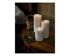 3er Set LED Duftkerze mit 6h Timer, weiß, flackernd, mit Lavendel-Duftpad, Ø 9cm, Höhe 13/18/23cm, Batteriebetrieb: je 2x D 1,5W (exkl.)