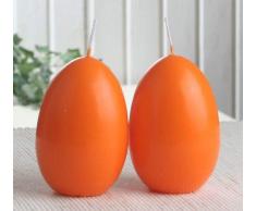 CandleCorner Eikerzen 2er-Set Eikerze, mittel, Größe 2, ca. 9 x 6 cm, Mandarin-orange