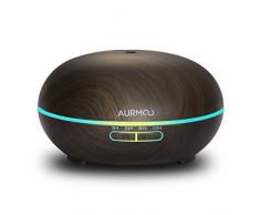 Aroma Diffuser, 400 ml Luftbefeuchter Ultraschall Diffuser Aromatherapie, Ätherische Öle Luftbefeuchter, Duftlampe mit 7 Farben LED Leuchten und wasserlosem Auto-Off.