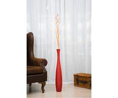 Leewadee Große Bodenvase für Dekozweige hohe Standvase Design Holzvase 75 cm, Mangoholz, rot