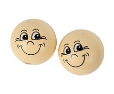 Holz Smiley Kugeln, D: 22 mm, Holz, 10 Stück