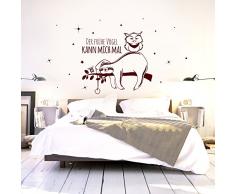 ilka parey wandtattoo-welt Wandtattoo Wandaufkleber Wandbild Faultier Eule Der frühe Vogel kann Mich mal M2045 ausgewählte Farbe: *schwarz* - ausgewählte Größe: *XL - 100cm breit x 54cm hoch*