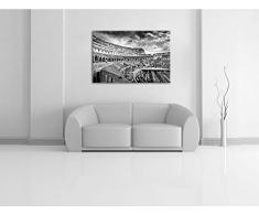 Kolosseum in Rom schwarz/weiß Format: 120x80 auf Leinwand, XXL riesige Bilder fertig gerahmt mit Keilrahmen, Kunstdruck auf Wandbild mit Rahmen, günstiger als Gemälde oder Ölbild, kein Poster oder Plakat