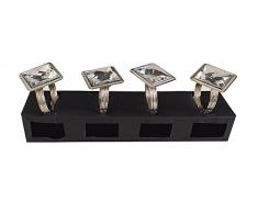 Edle Serviettenringe Diamant Metall Eckig 4 Stück