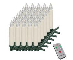 MCTECH 30er Warmweiß Weinachten LED Kerzen Kabellose Weihnachtsbeleuchtung Flammenlose Lichterkette Kerzen Weihnachtskerzen für Weihnachtsbaum, Weihnachtsdeko, Hochzeitsdeko, Party, Feiertag