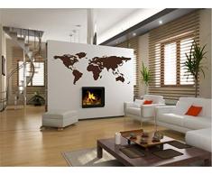 Wandtattoo-Wandaufkleber - ***Weltkarte - Kontinente*** - (Größen.- und Farbauswahl)