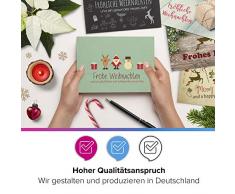 30 Weihnachtskarten und 30 Umschläge im Set (5 verschiedene Motive) Vintage Modern Weihnachten Grußkarte im Postkarten Format