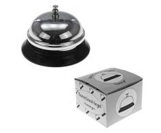Schnooridoo Empfangsklingel/Tischklingel/Hotelglocke 8,5 x 6 cm Silber Klingel Glocke