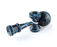 Kendama Geschicklichkeitsspiel mit schwarz/blauer Kugel Holzspielzeug Holz-Kugelfangspiel japanisches Geschicklichkeitsspiel Spielzeug von der Marke PRECORN