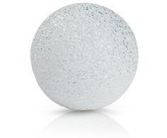 CHICCIE LED Kunststoff Kugelleuchte Weiß Mit Timer 12cm - Leuchtkugel Leuchtball Kugel Ball