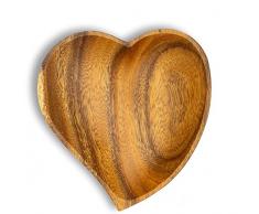 levandeo Holzschale Akazie 15cm Herz Design Snackschale Schale Obstschale Obstkorb Tischdeko Deko