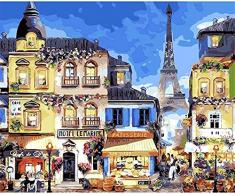 DMTWSM DIY Ölgemälde Paris Maritime Inn Farbe Von Number Kits Home Decor Wand Geschenk Gemalt 40X50CM Frameless