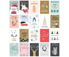 Edition Seidel Set 20 exklusive Premium Weihnachtskarten mit Umschlag. Doppelkarten/Klappkarten mit Briefumschlag. Weihnachten Karte Postkarte Weihnachtspostkarte