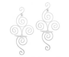 Sobotoo Wand-Kerzenleuchter, elegant, Eisen, zum Aufhängen, Wandmontage, dekorativ, für Zuhause, Hochzeiten, Veranstaltungen, 2 Stück weiß