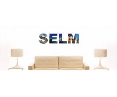 INDIGOS UG - WANDTATTOO / Wandsticker / Wandaufkleber / Aufkleber farbige Wandschrift Städtename Selm mit Sehenswürdigkeiten 180 x 45 cm Länge