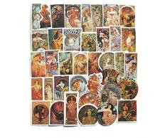 BLOUR 38pcs Vintage Famous Artist Ölgemälde 2020 wasserdichte Aufkleber DIY Koffer Thermoskanne Spielzeug Aufkleber China