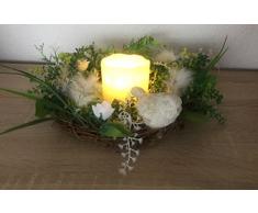 Unbekannt Kranz Dekokranz mit LED Beleuchtung LED Kerze Ø 22 cm mit Vogel