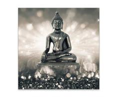 murando Spritzschutz Glas für Küche 60x60 cm Küchenrückwand Küchenspritzschutz Fliesenschutz Glasbild Dekoglas Küchenspiegel Glasrückwand Buddha Feng Shui - p-C-0032-aq-a