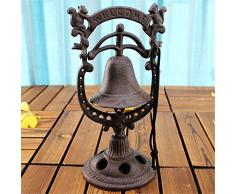 Mebeauty-hm Frontzähler Service Glocke niedlichen Tier Styling Doppel Eichhörnchen Hand Glocke Gusseisen europäischen Abendessen Glocke Antik Tabletop Decor Home Bar Mahlzeit Glocke Cafe Tee Glocke