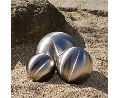 Köhko 3er Edelstahlkugeln-Set-02 Ø 5-7-9 cm Dekokugel aus gebürstet-matten Edelstahl 5-7-9