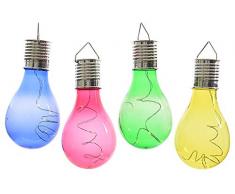 zeitzone 4 Stück Solar Glühbirne für Garten LED Bunt Partyleuchten für Pavillon Partydeko