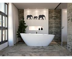 Indigos WG10194-70 Wandtattoo W194 Elefant Afrika Tier Wandaufkleber 80 x 66 cm, Schwarz