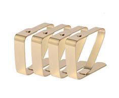 HUAFA Tischdeckenklammer (4er Set),Hohe Qualität Verkupferung Tischdeckenklammern,Tischtuchklammer Tischtuch Clips (3cm, Gold)