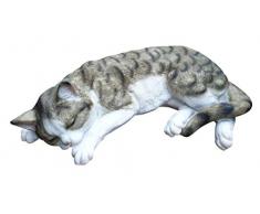 Fachhandel Plus Dekofigur Katze schlafend Tierfigur Katzenfigur Deko für Innen und Außen Hauskatze Indoor Outdoor