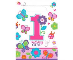 Amscan Partytüten mit Blümchenmotiv zum 1. Geburtstag für Mädchen