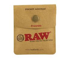 4x Raw Taschenaschenbecher 9 x 7,5 cm feuerfester Kunststoff mit Druckknopf