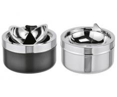 HI 16048 Ascher Klapp-Aschenbecher, Metall, Silber Schwarz Sortiert, 18 x 18 x 10 cm