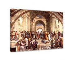 Bilderdepot24 Leinwandbild Raffael - Alte Meister Die Schule von Athen 80x60cm - fertig gerahmt, direkt vom Hersteller