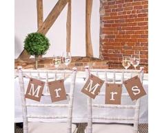 Girlanden Set Mr & Mrs Deko Stühle Hochzeit Dekoration Brautpaar