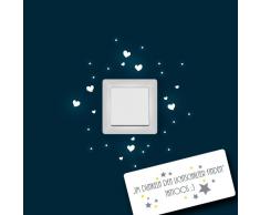 ilka parey wandtattoo-welt® Leuchtsticker Lichtschaltertattoo Wandsticker Herzen Punkte Wandtattoo fluoreszierend für Lichtschalter leuchtend fluoreszierend nachtleuchtend Wandaufkleber Lichtschaltersticker M955