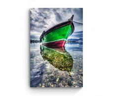 Startonight Glasbild Boot auf dem See, Bild auf Acrylglas Muster Modern Dekoration Fertig zum Aufhängen 60 x 90 cm