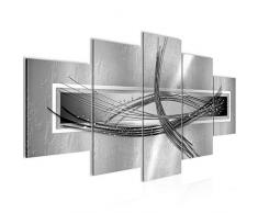 Bilder Abstrakt Wandbild 200 x 100 cm Vlies - Leinwand Bild XXL Format Wandbilder Wohnzimmer Wohnung Deko Kunstdrucke Grau 5 Teilig - MADE IN GERMANY - Fertig zum Aufhängen 103651c