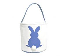 Neusky Ostern Tragetasche Baumwolltasche Osterkorb, osterhasenkorb, Ostern Geschenktasche (Blau, 1)