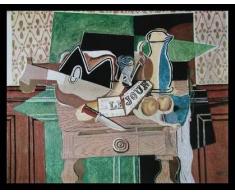 Germanposters Georges Braque Stilleben Le Jour Poster Kunstdruck Bild im Alu Rahmen in schwarz 62x77cm