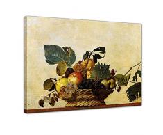 Bilderdepot24 Kunstdruck - Alte Meister - Caravaggio - Früchtekorb - 70x50cm Einteilig - Leinwandbilder - Bilder als Leinwanddruck - Bild auf Leinwand - Wandbild