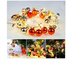 G-TASTE Led Lichterketten Runde Kugel Weihnachtsglocke Dekoration Sterne Lichterkette 20LED für Schlafzimmer, Party, Hochzeit, Herzstück, DIY Dekoration (Goldene Glocke)