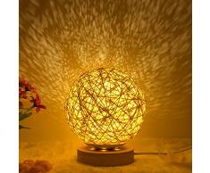 sternenhimmel projektor projektor lampe,Nachtlicht-Geburtstagsgeschenk des romantischen Sternprojektors des Betts vibrierendes INS, das Schnurball-Rattanball-Tischlampe, Gold verdunkelt