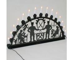 Schwibbogen Lichterbogen Metall - Motiv: Schwarzenberg - XL 1 Meter Breite Außen-Bereich schwarz glänzend * groß * Erzgebirge Bergmann Bergmänner