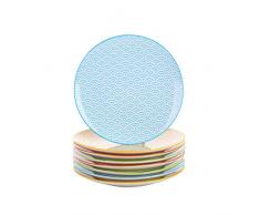 vancasso Natsuki 8 tlg. Set Porzellan Dessertteller, Kuchenteller, Durchmesser 21,5 cm Flachteller für Frühstück