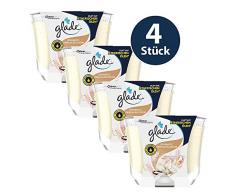 Glade (Brise) Langanhaltende Duftkerze im Glas, Romantic Vanilla, bis zu 39 Stunden Brenndauer, 4er Pack (4 x 224g)
